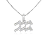 moissanite aquarius zodiac sign necklaces in sterling silver
